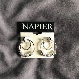 3/30$Napier silver earrings for pierced ears. Brand new never worn with tag.